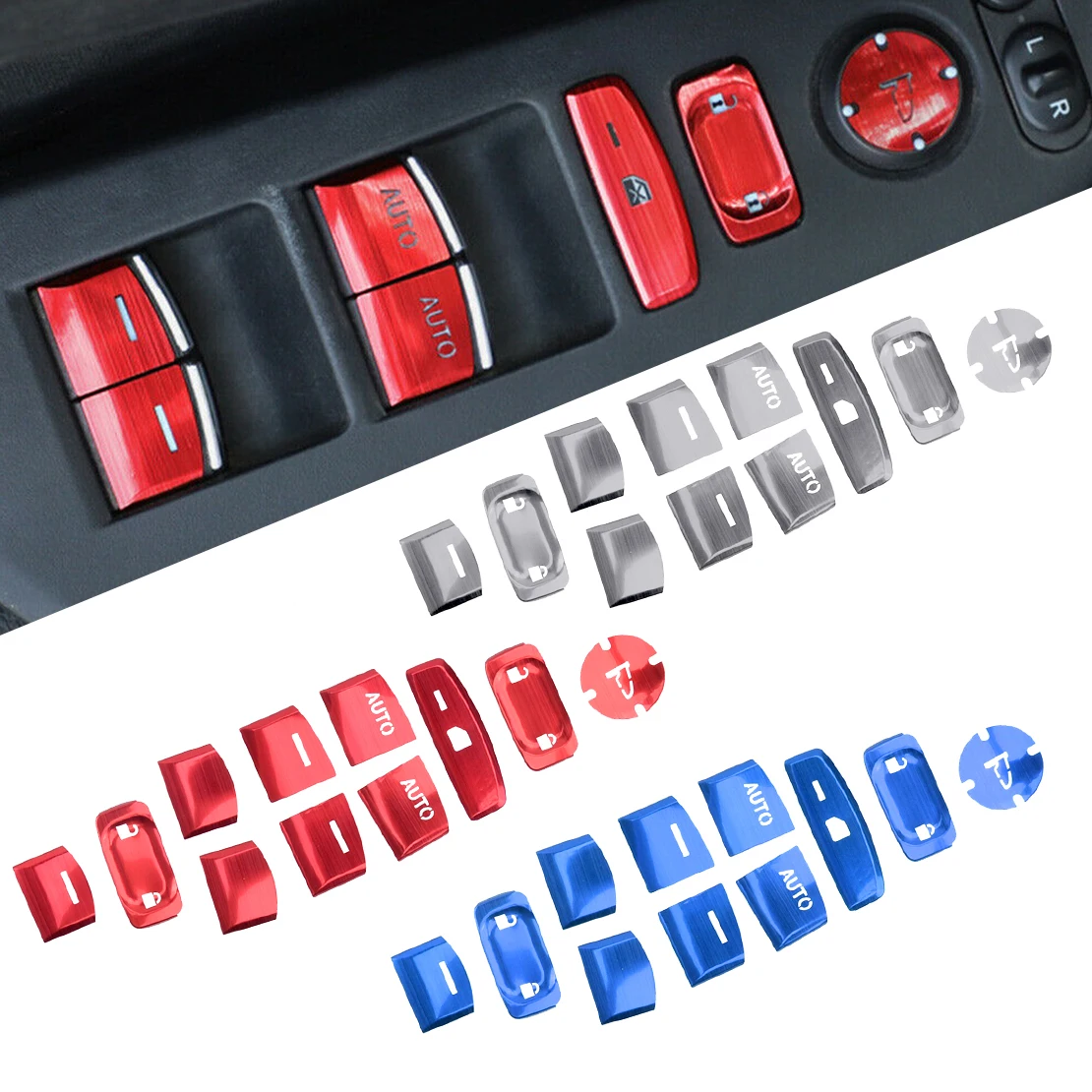 

11Pcs/Set Car Door Window Lift Switch Sequin Lid Cover Trim Styling Fit for Honda Civic 10th 2016 2017 2018 2019 2020