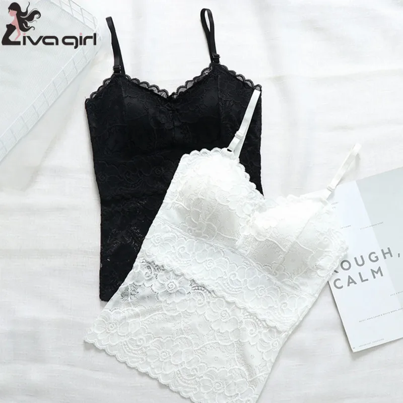 Сексуальный женский укороченный топ без рукавов кружевной тонкий на бретельках