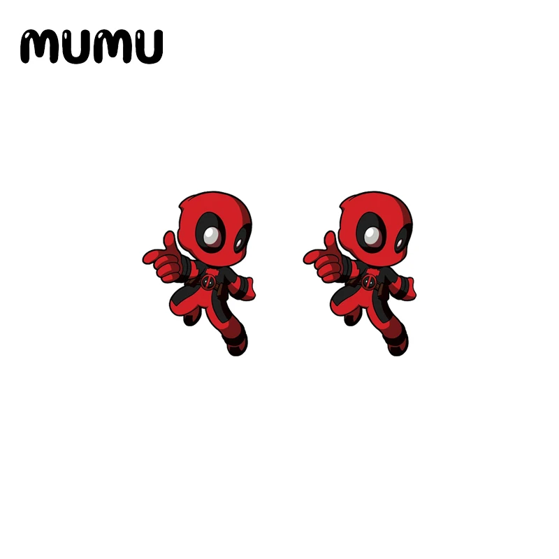 2021 нового фильма Дэдпул Рубашки серьги-гвоздики в форме супергероя эпоксидные