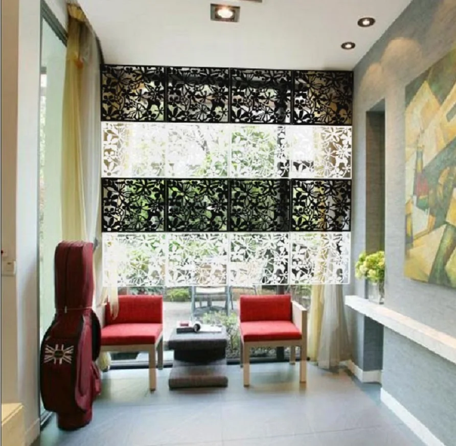 

Hanging folding screen set Fashion partitions Entranceway door TV cutout grilles