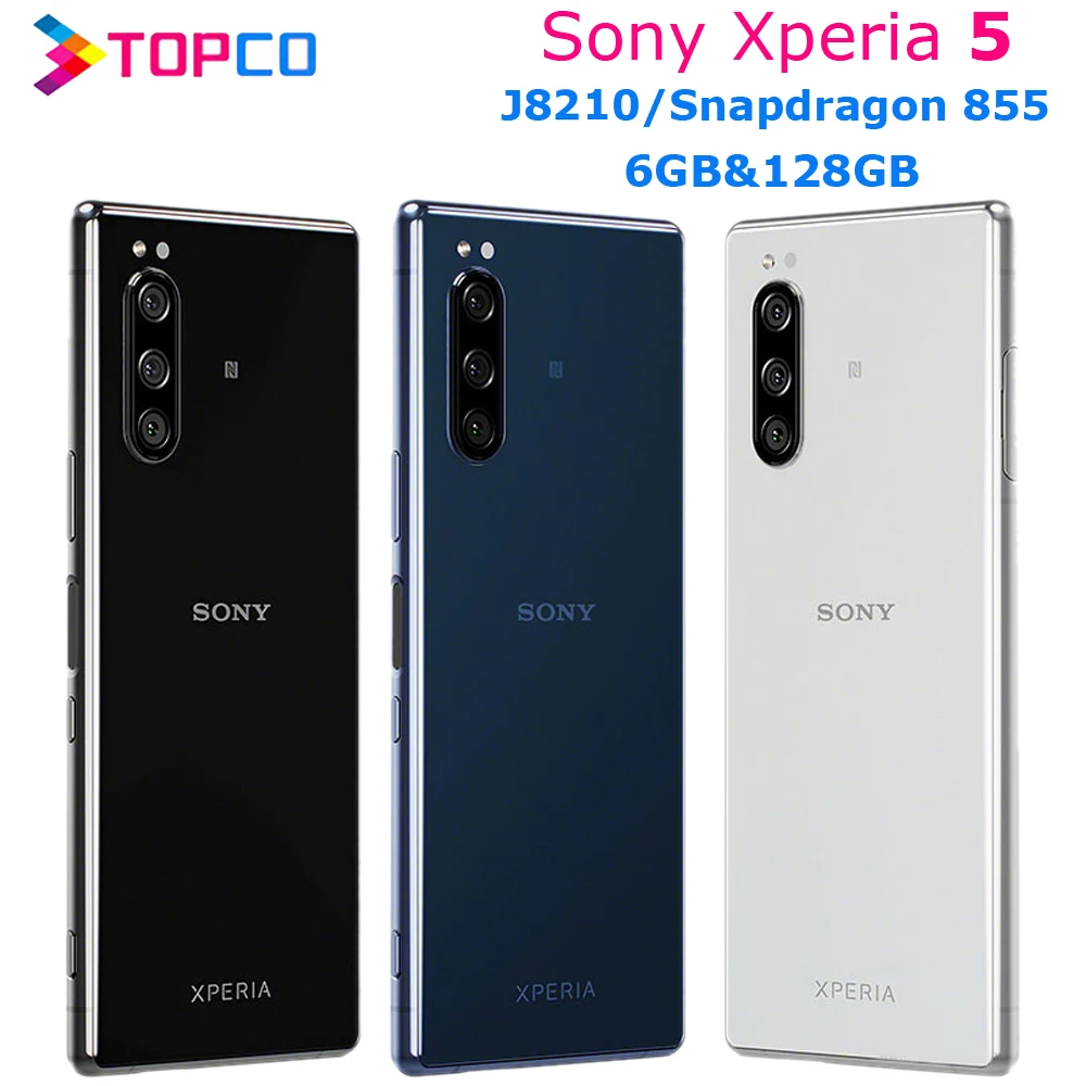 Мобильный телефон Sony Xperia 5 J8210 Android мобильный 4G LTE 6 1 дюйма Восьмиядерный ГБ и 128