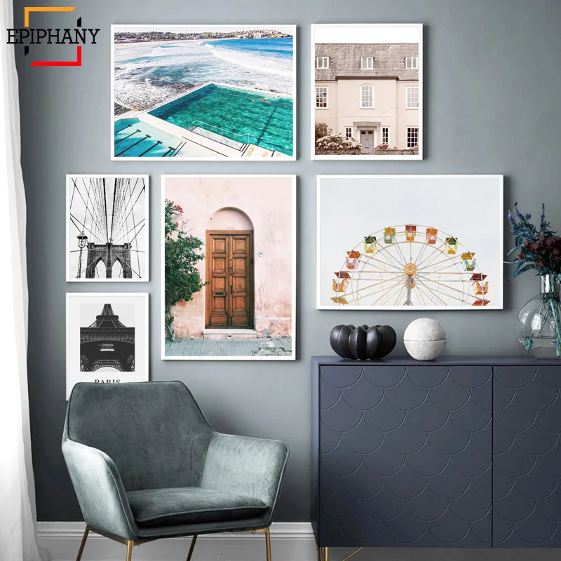 Настенная картина с изображением пляжного колеса обозрения постеры бруклинским