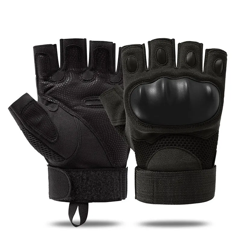 

new type of soft shell outdoor tactical gloves men's long finger army fans motorcycle riding exercise fitness fingerless gloves