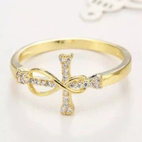 2021 new hot jesus cross diamond 8 word ring for man womens ring fashion jewelry lady popular accessories luxury gold ring