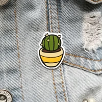 vintage brooches for women cute cactus pins beautiful acrylic badges shirt clothes accessories jewelry wholesale
