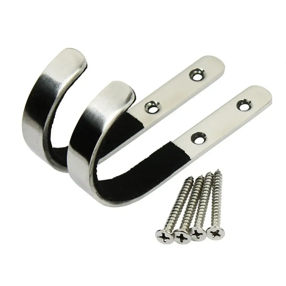 

2Pcs Stainless Steel Felt Lined-Rifle Wall Mount Key Hooks Hangers Wall Mounted Hooks Key Coat Bag Hat Wall Hanging Hooks Tools