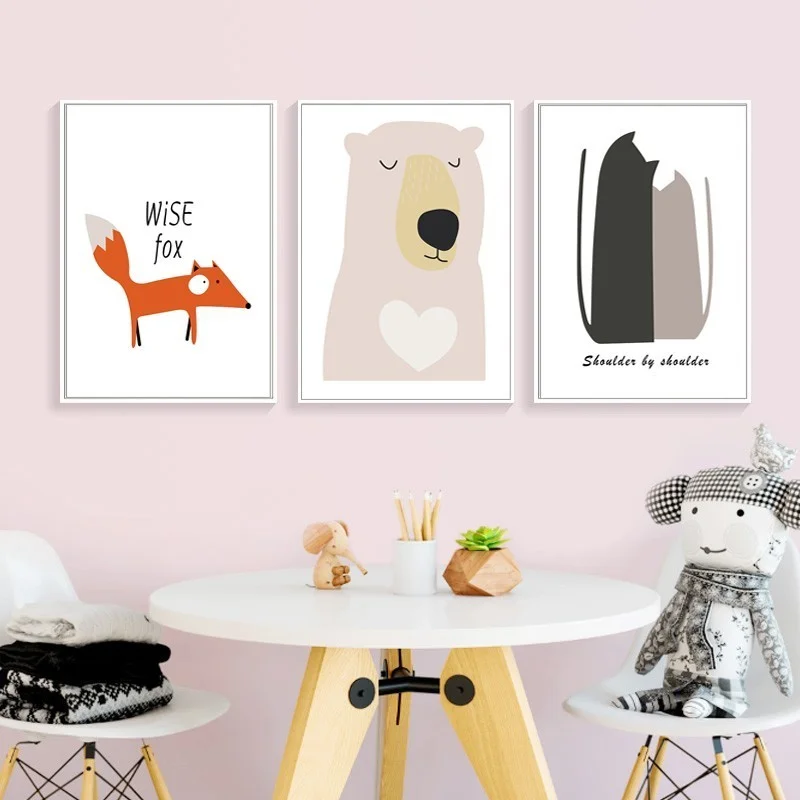 Настенные художественные картины из парусины с изображением милого питомника