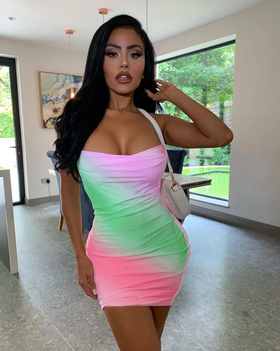 

Sexy Suspender Dress Sling Print Bag Hip Backless Party Club Streetwear Dresses Women Summer