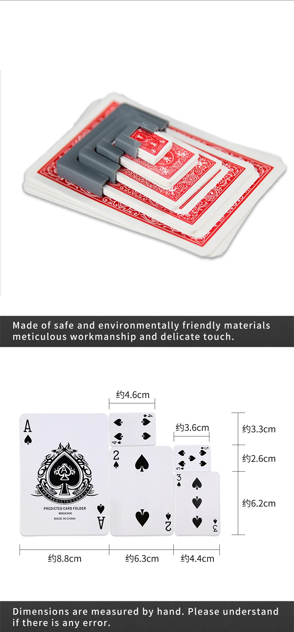 Funny Shrinking Cards Magic Tricks Big To Small Playing Card Training Set For Party Stage Performance Illusion Mentalism Props