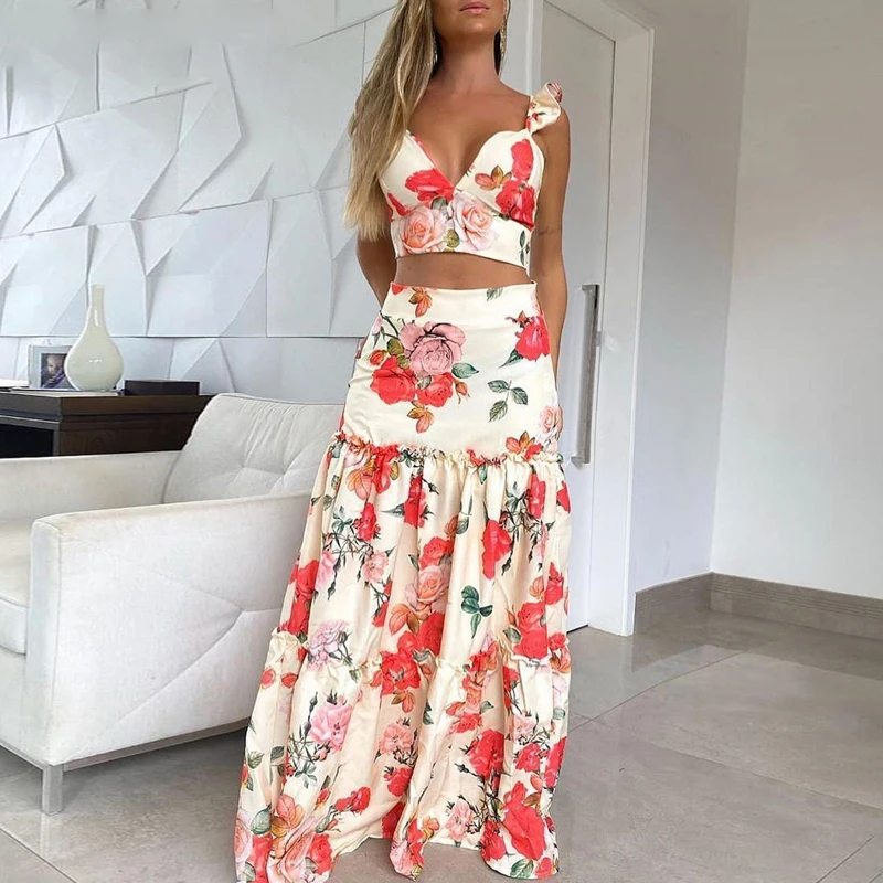 Женское пляжное платье в стиле бохо больших размеров комплект из двух предметов