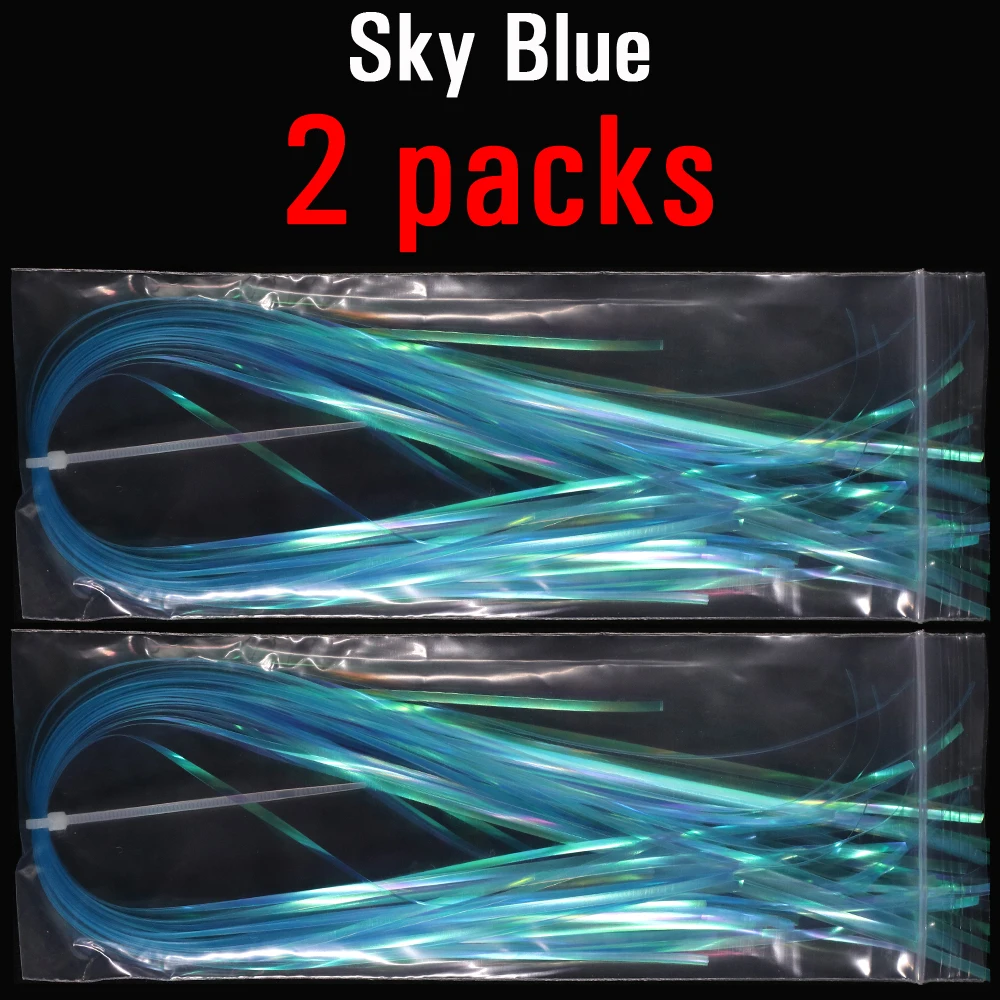 2packs Sky Blue ICERIO 2 упаковки 2 мм плоская Mylar Flashabou голографическая Mirage вспышка мишура Nymph Scud приманка крючок синтетический мухобойный материал - Цвет: 2packs Sky Blue