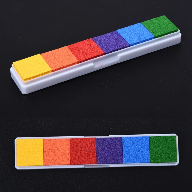 

Multi 6 Color Ink Pad Inkpad Rubber Stamp Finger Print Craft Non-Toxic Baby Safe