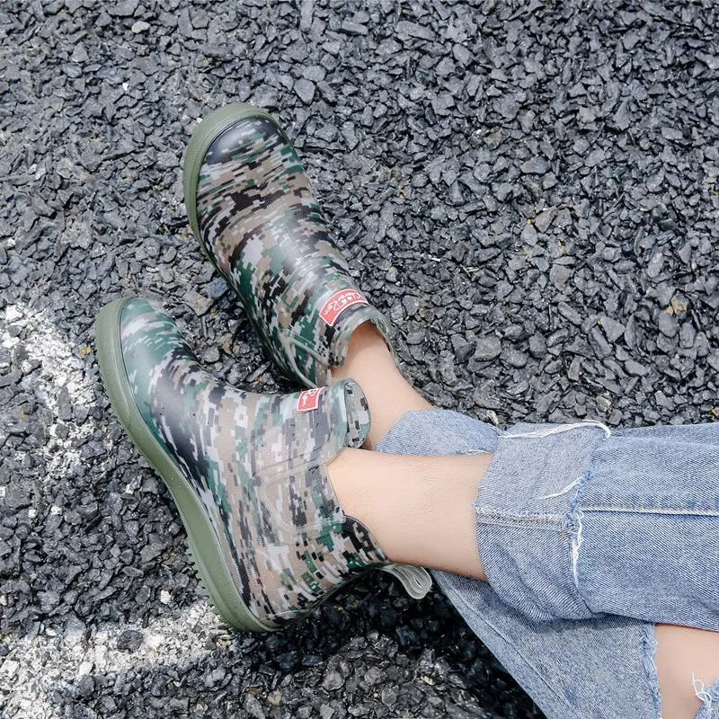 Сапоги Aleafalling женские резиновые водонепроницаемые ботинки на плоской подошве