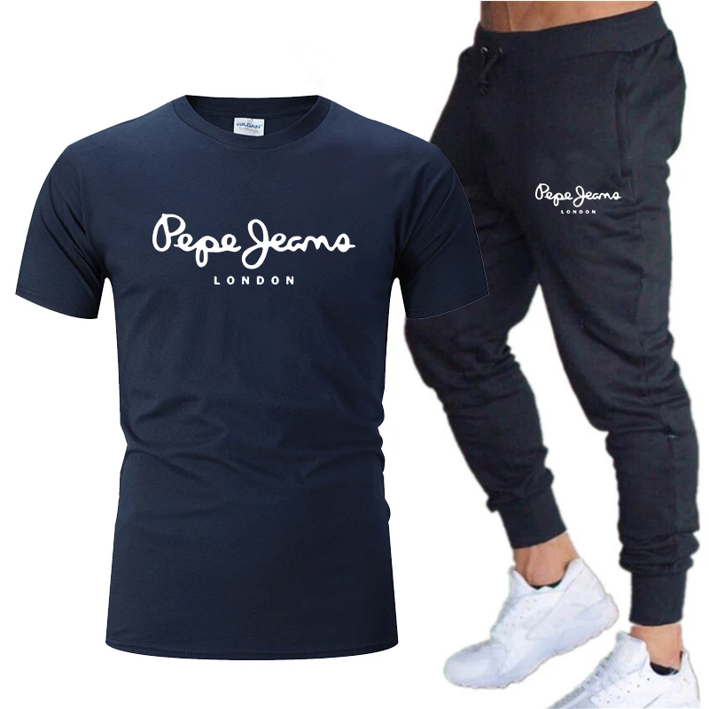 

2021 Venta caliente de marca de verano camiseta pantalones traje casual de marca fitness camiseta para corredor hip hop de los h