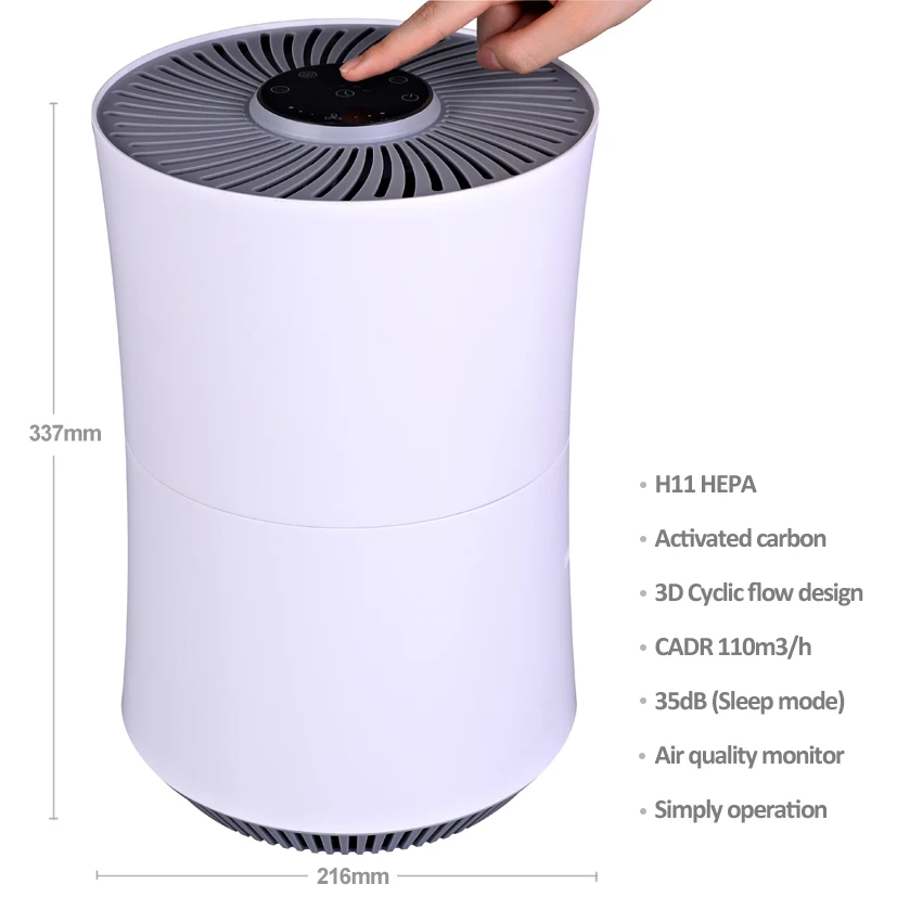 HEPA очиститель воздуха от аллергий пыли и пыльцы Идеально подходит для офиса