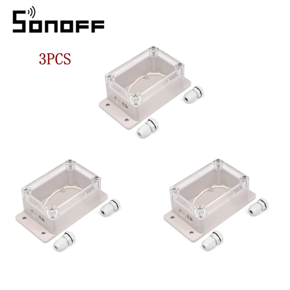3PCS SONOFF 10 шт. IP66 Водонепроницаемая Крышка Распределительной Коробки корпус водонепроницаемый корпус Поддержка Sonoff Basic/RF/Dual/Pow умный дом - Комплект: 3PCS