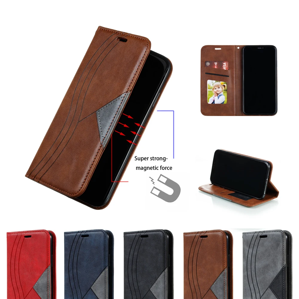 Кожаный магнитный чехол для Samsung Galaxy S7 edge S8 S9 S10 Plus Note 8 9 10 чехол-кошелек мобильный