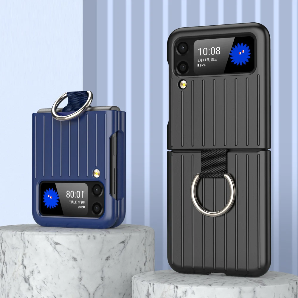 

Модный Ультратонкий чехол-накладка с кольцом для Samsung Galaxy Z Flip 3 5G 2021 z3, роскошный противоударный чехол для телефона, оболочка, чехлы