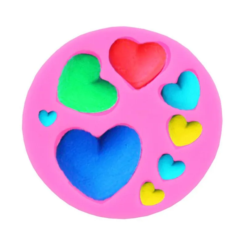 

3D Silicone loving heart Shaped Baking Mold Fondant Cake Tool Chocolate Candy Cookies Pastry Soap Moulds Drop Shipping