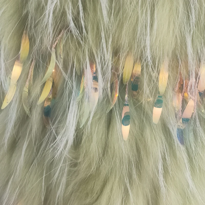 2022 Natural Fur Women Coat Soft Real Fur Coats Raccoon Jackets Female Plush Beading Overcoat Outerwear real fox fur coat