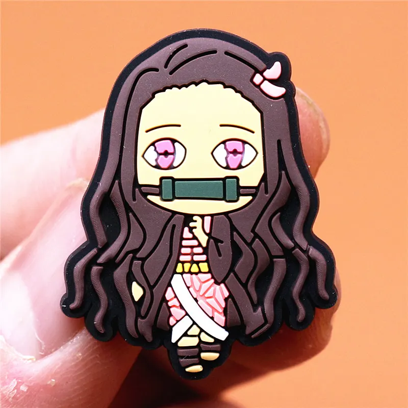 Japan Comics Style PVC Shoe Charms Cute Sandals Accessories Shoes Buckle Decorations fit Croc JIBZ Kids X-mas Party Gifts U253