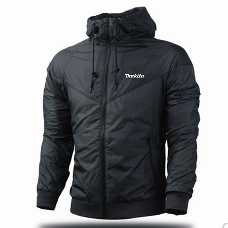 

2021 New Makita Brand Logo Winter England style Jacket Men Thick Warm Hoodie Men Cotton Thick Print Zip classic Warm Fashion Top