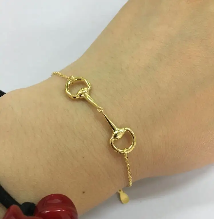 100% 925 штампованный Серебряный лошадиный бит браслет модные ювелирные изделия для