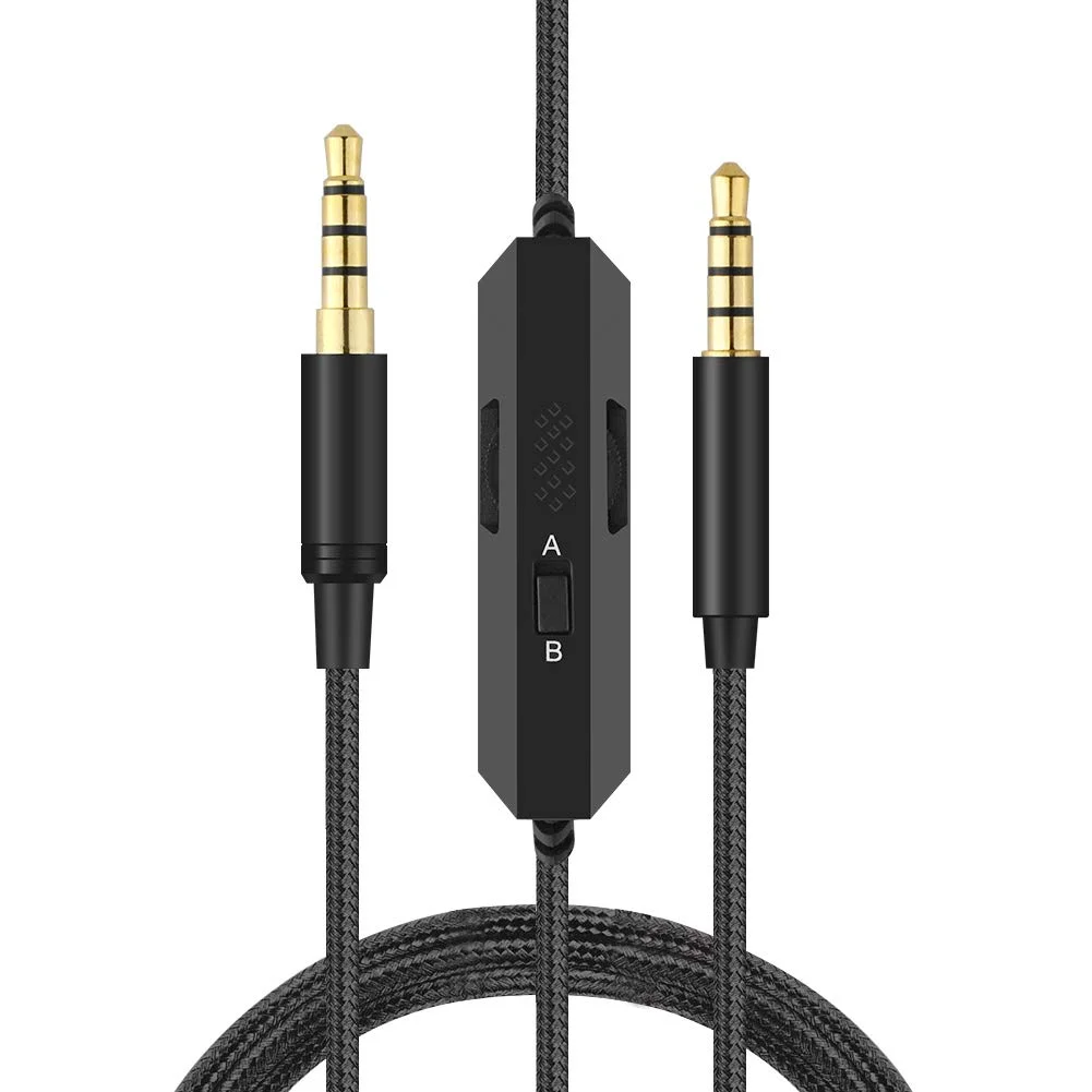 Кабель удлинитель в нейлоновой оплетке с микрофоном и регулировкой