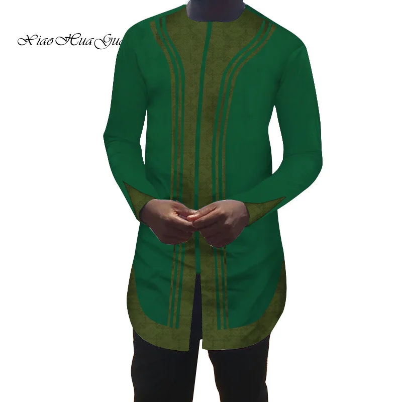 Африканская мужская одежда Dashiki Bazin Riche Ankara повседневные офисные рубашки с длинными рукавами рубашка в африканском стиле Wyn522
