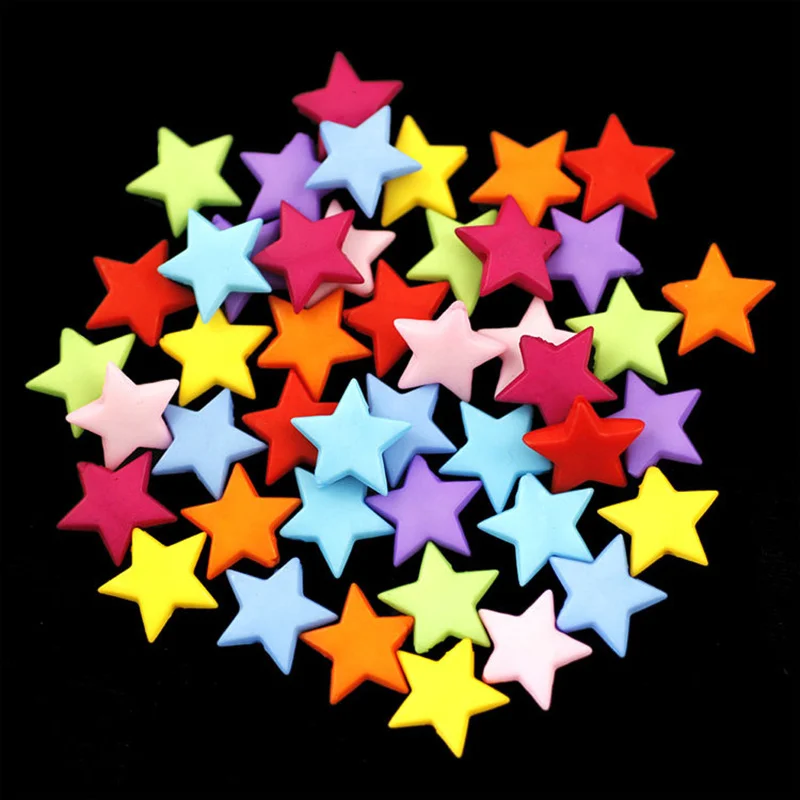 100 шт. 9 мм акриловые пятиконечная звезда Spacer бисера полые прямые трубки бусины