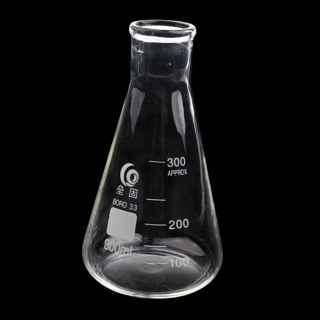 Боросиликатные стеклянные конические колбы Erlenmeyer с узким горлышком 300 мл/500 мл/1