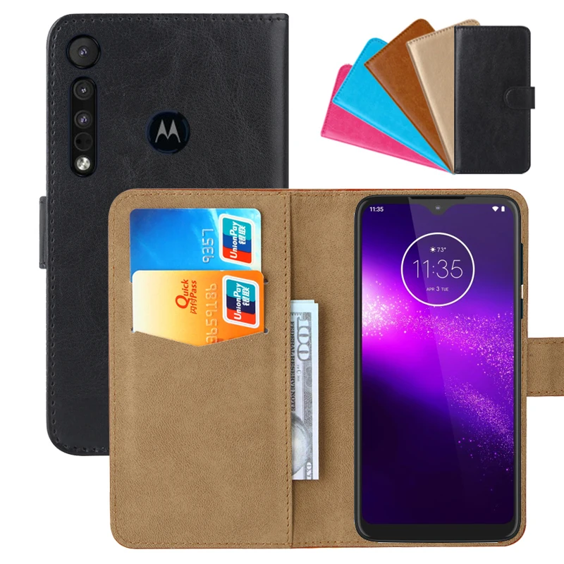 Роскошный чехол кошелек для Motorola One Macro из искусственной кожи в стиле ретро с