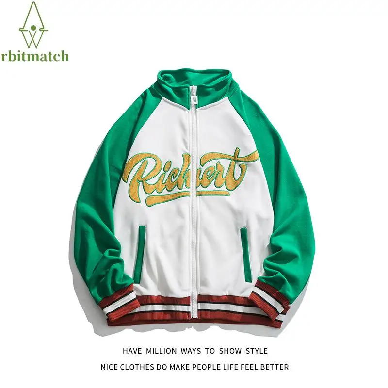 

New Arrival Autumn Embroid Zipper Women's Coach Sweatshirt Unisex Men's Baseball Bomber Varsity Jacket Couple Vintage Casual