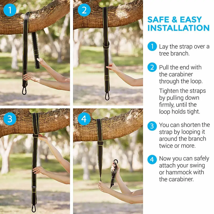 Комплект подвесных ремней для качели деревьев Вмещает 2800 фунтов (Сертификация SGS)