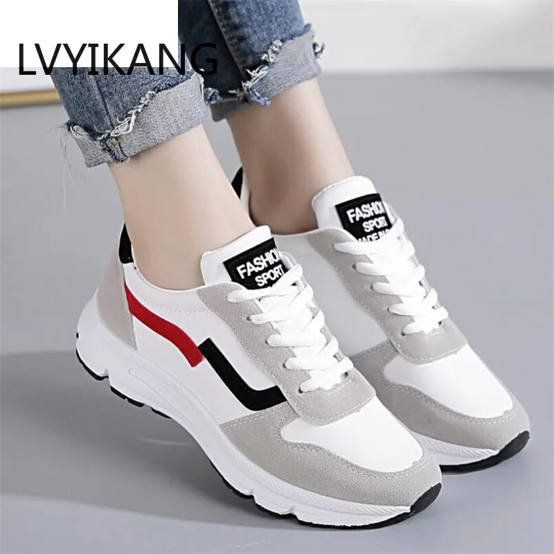 LVYIKANG/Новинка года; женские кроссовки; сезон весна; Вулканизированная обувь; женская повседневная обувь; легкая дышащая обувь на плоской подошве; tenis feminino