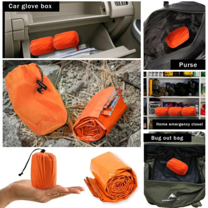 Outdoor Life Bivy Emergency Sleeping Bag Thermal Keep Warm Waterproof Mylar First Aid Blanke Camping Survival Gear | Спорт и