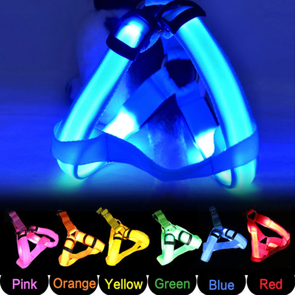 Ошейник для собак с LED-подсветкой, заряжаемый через USB, светящиеся аксессуары для Хаски и Перро.