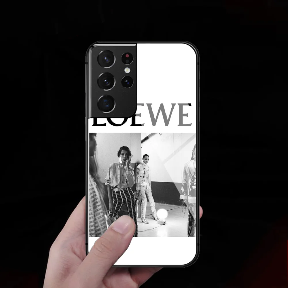 

Luxury Brand Spanish Tempered Glass Phone Case Cover For Samsung Galaxy S Note 8 9 10 20 21 E FE Plus Uitra Etui Back Fashion