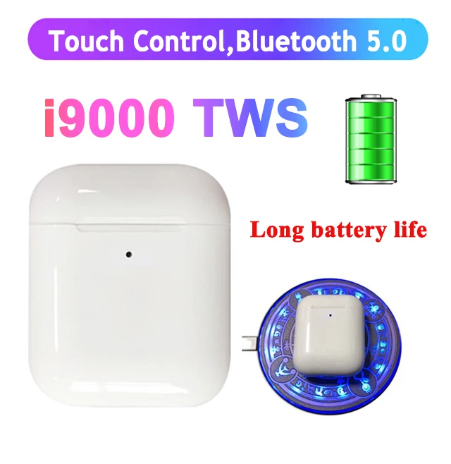 I9000 TWS 1:1 Реплика A2 умные сенсорные беспроводные наушники 8D Super Bass Bluetooth 5 0 Pk W1 H1 чип
