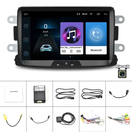 With 12 LED Camera Podofo Android 8,1 автомобильный радиоприемник 8 ''HD сенсорный экран Автоматическое радио GPS Зеркало Ссылка стерео для Renault Sandero/Duster/Logan/Dokker - Цвет: With 12 LED Camera