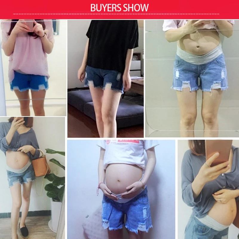

Pregnant Women's Shorts Summer Wear Low-Waisted Denim Shorts Summer Wear New Spring Loose Pants for Pregnant Clothes