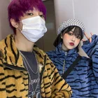 Осенне-зимняя уличная бархатная Толстая Уличная куртка в стиле ретро с принтом зебры, плюшевая Толстая куртка на молнии с воротником-стойкой