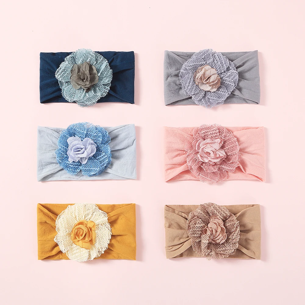 

MengNa 30 шт./лот, шифоновые нейлоновые повязки на голову с цветами для новорожденных, мягкие широкие нейлоновые повязки на голову для детей, акс...