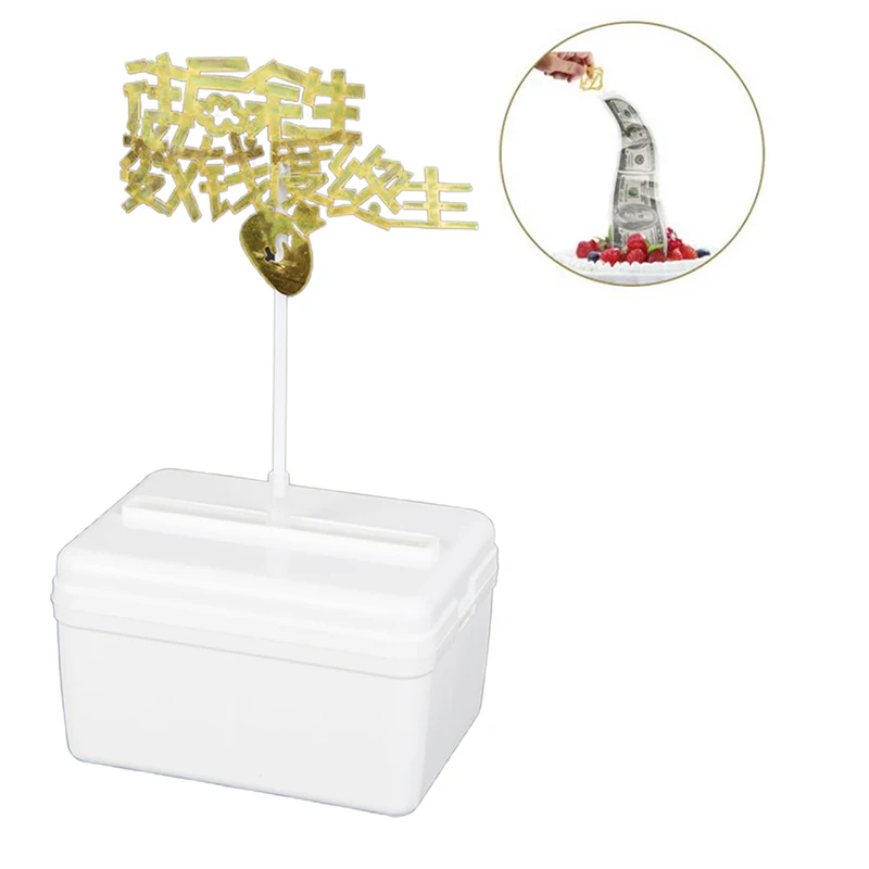 

Cake Money Pulling Box Funny Surprise Birthday Cake Stand Decoration Reusable Creative Cake Making Mold Supplies Decoration