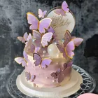 Бабочка торт топпера, счастливый топперы для торта на день рождения ручной росписью одежда для свадьбы, дня рождения торт воздушные шары для парти украшения для выпечки