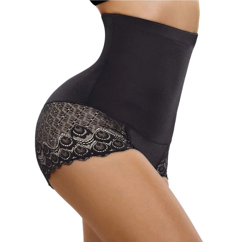 

Women High Waist Shaping Underpants Booty Lifter Slim Control Body Shaper Briefs Waist Trainer Lace Hip-up Abdomen Panties