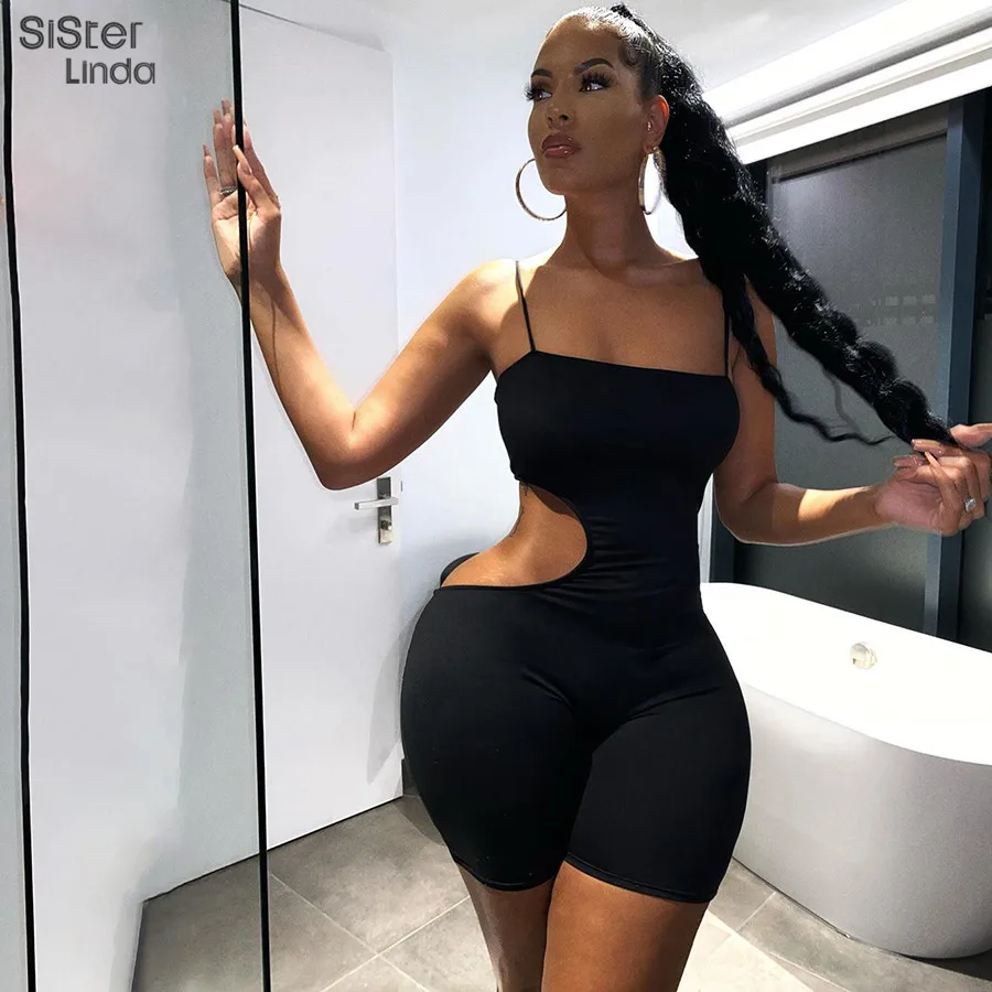 

Женский комбинезон с открытой спиной Sisterlinda, черный облегающий комбинезон с открытой спиной, пляжный комбинезон, для осени, 2020