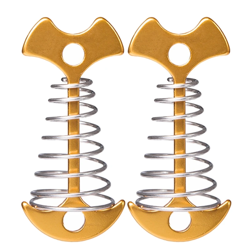 

2pcs Fishbone Tent Stakes Pegs Aluminium Alloy Floor Nail Hook Ground Nail 69HD