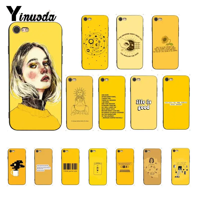 Yinuoda желтый подсолнух текст лицо гитара планета чехол для телефона iPhone 5 5Sx 6 7 7plus 8