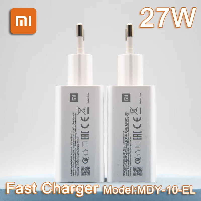 

Original Xiaomi Super Fast Charger 27W QC 4.0 Power Adapter Type C Cable For Mi 9 10 Pro 9T CC9 Redmi Note 7 8 Pro K20 Pro